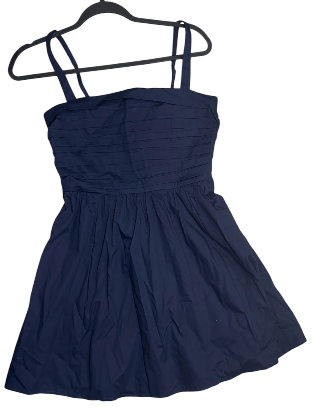 NWT Abercrombie & Fitch Navy Fit & Flare Dress Medium Pleated Sleeveless